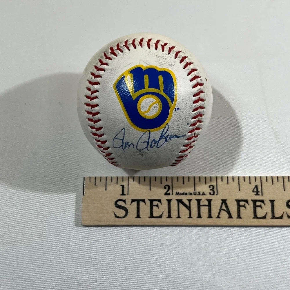 Ron Robinson Signed Milwaukee Brewers Baseball Vintage 1988 SPC